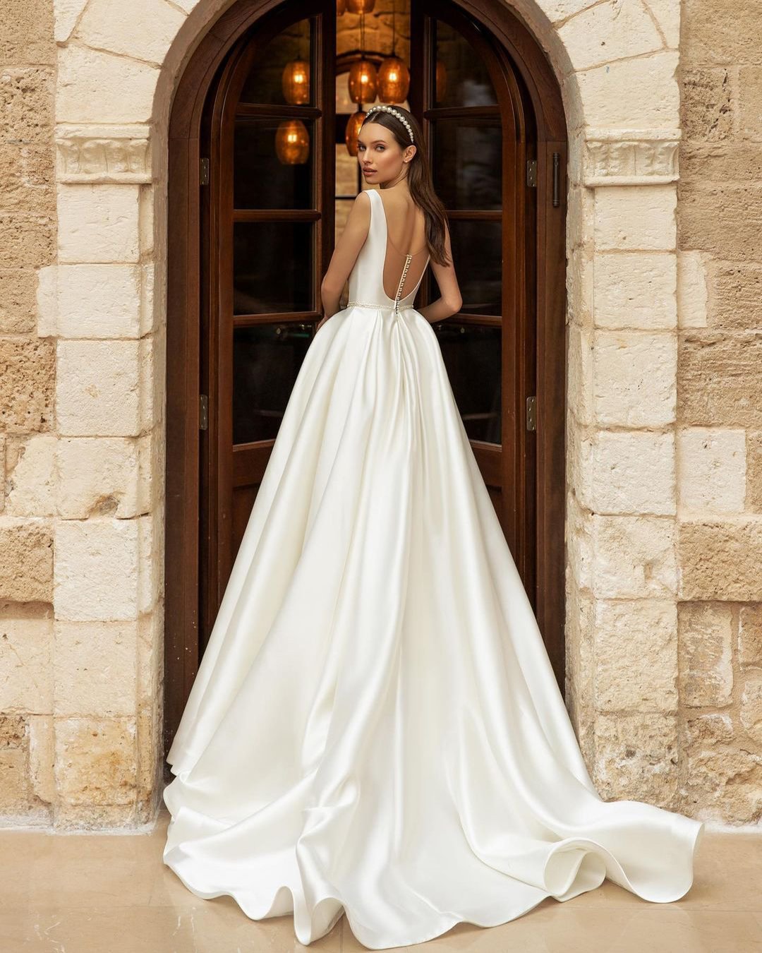 silk wedding gown