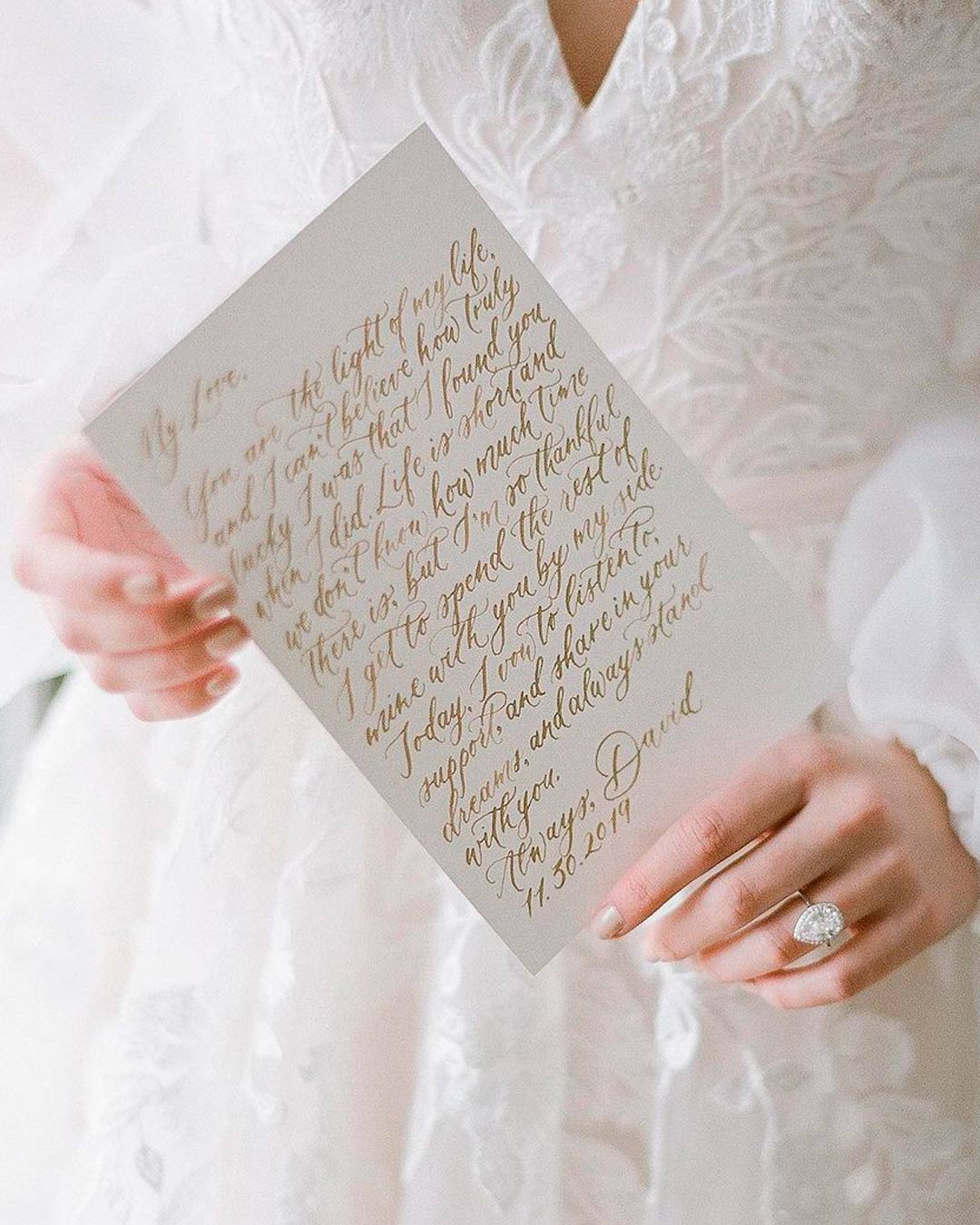 step step writing wedding vows lettering for him