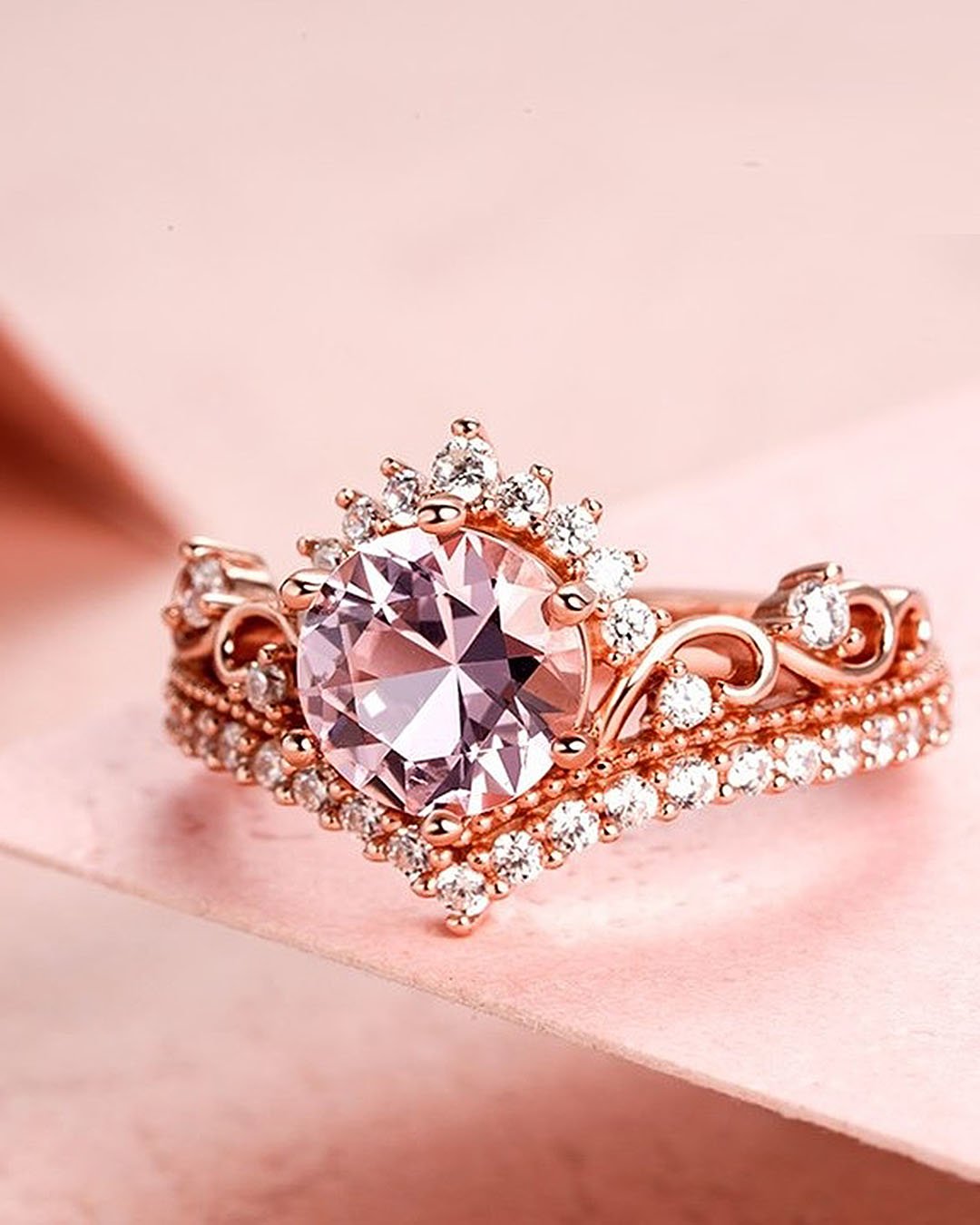 unique engagement rings rose gold unique with diamonds