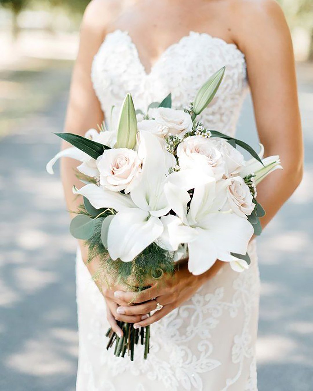 wedding bouquet ideas inspiration gentle white with lilies stillcosc
