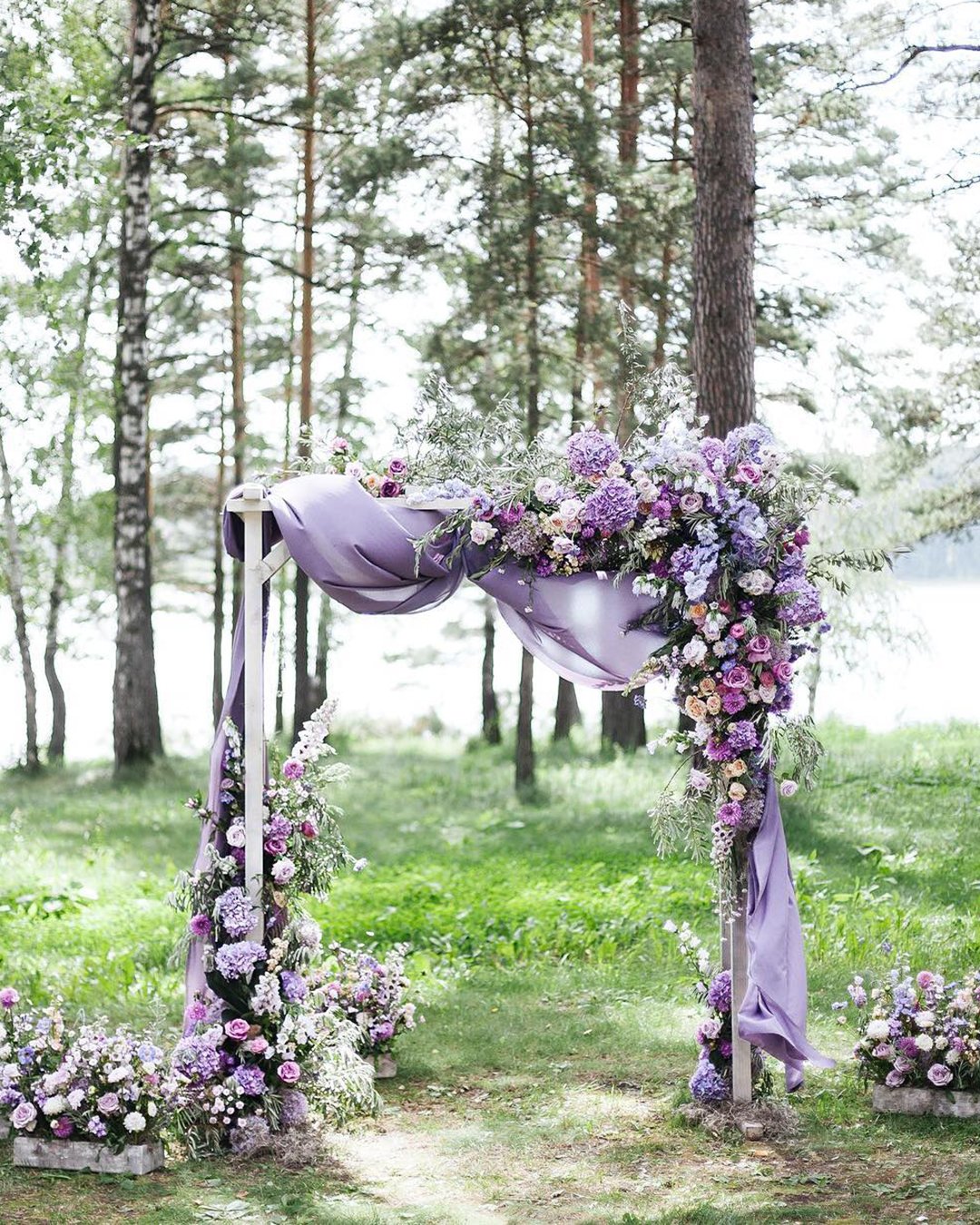 wedding ceremony decorations spring lilas flower altar art petrov