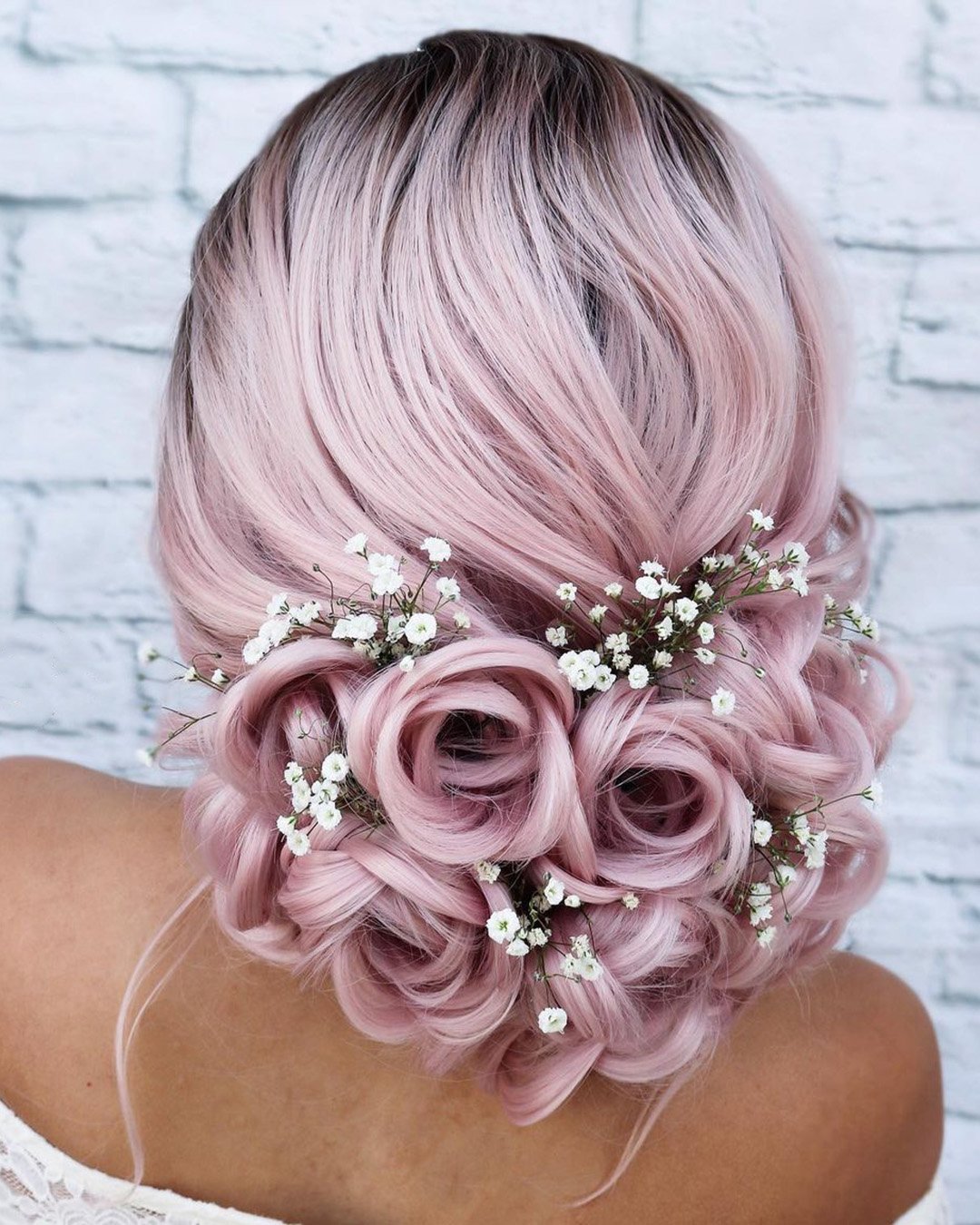 wedding hairstyles with flowers vintage swept low updo hairspray_studio