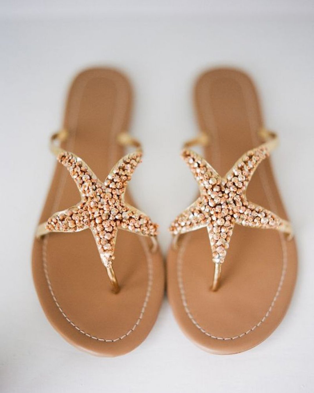 wedding sandals gold with stones rebecca yale beach