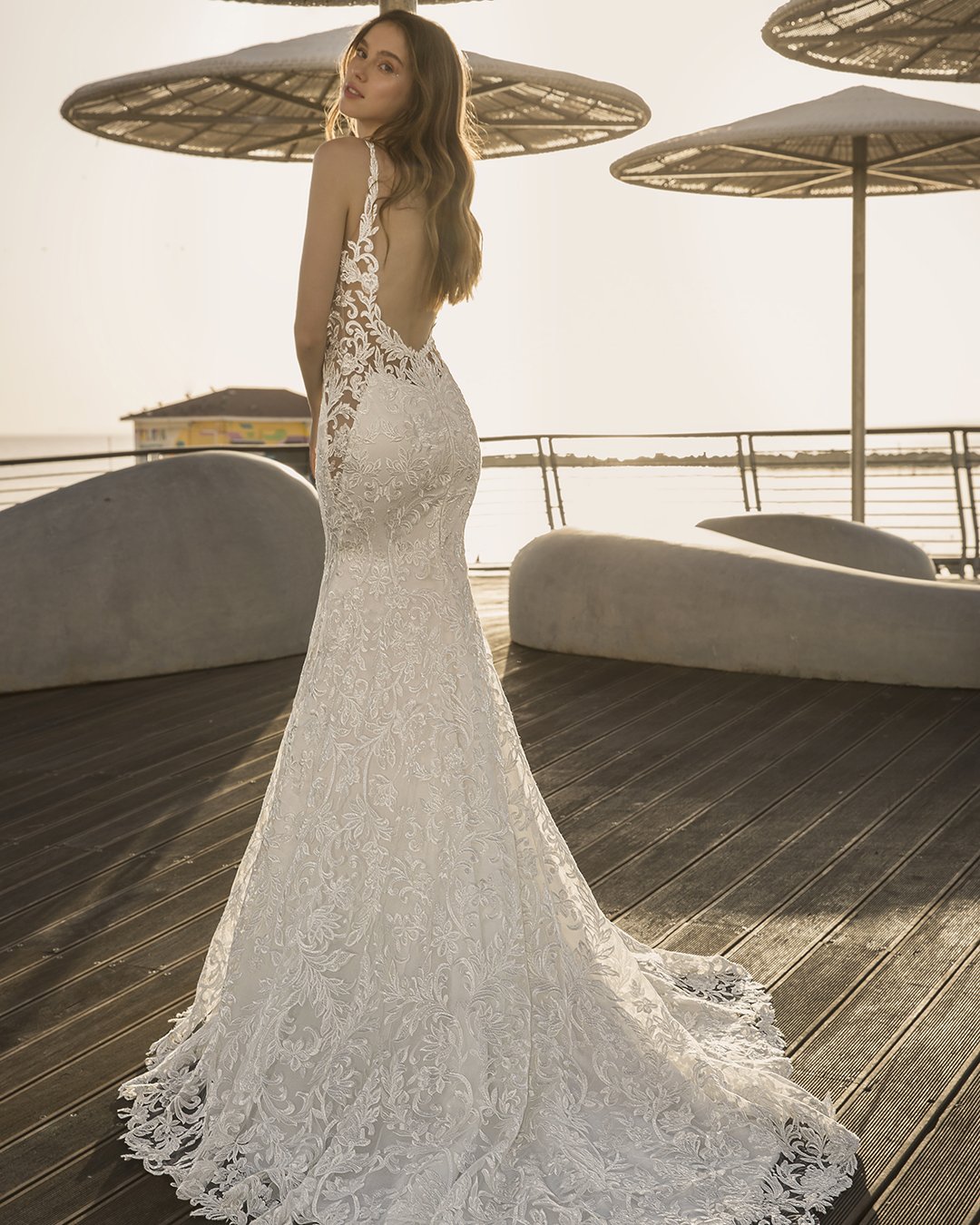 bridal dresses lace low back with spaghetti straps pnina tornai
