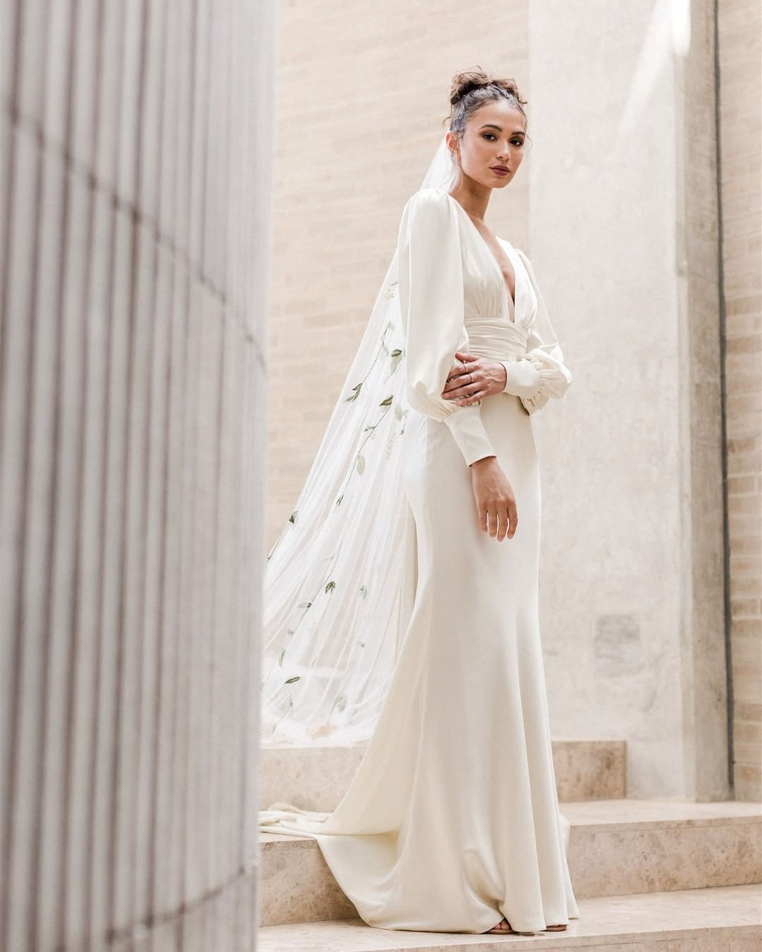 bridal dresses simple with long sleeves slip watters