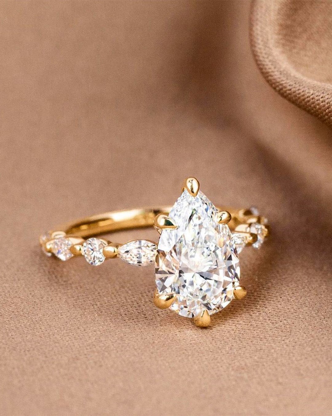 brilliant earth engagement ring pear shaped ring rose gold