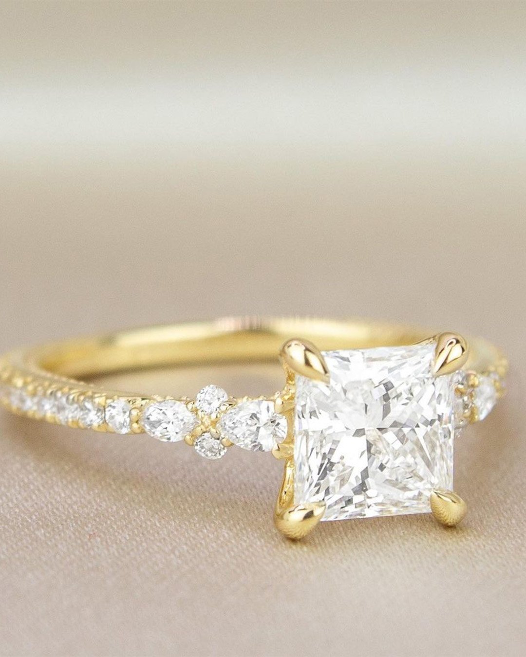 brilliant earth engagement ring princess cut yellow gold