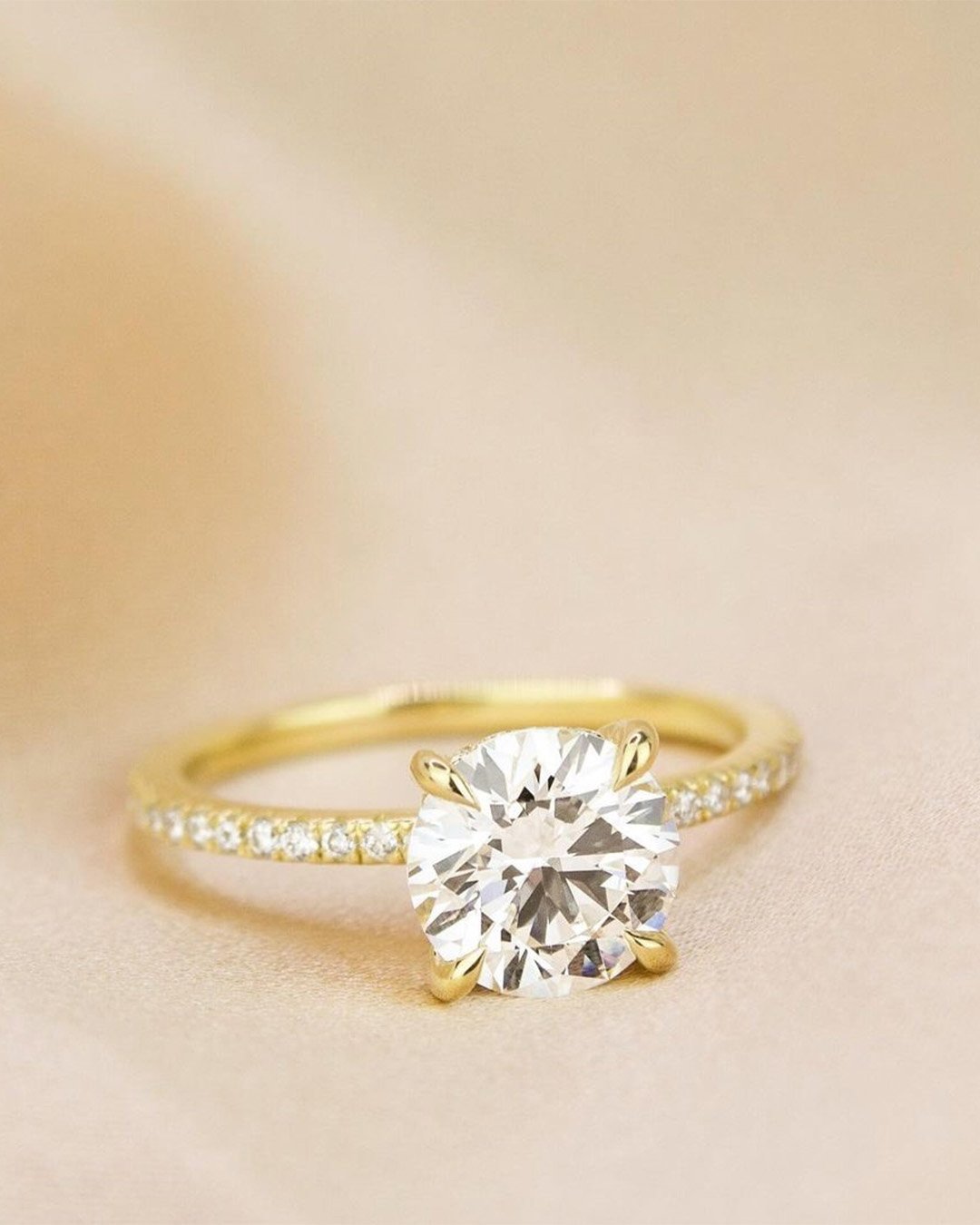 brilliant earth engagement ring yellow gold ring round cut