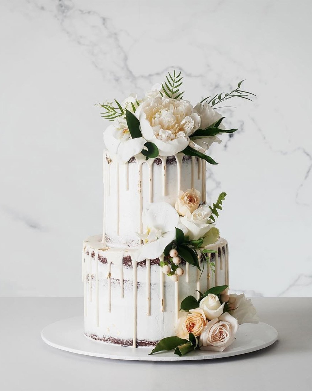 buttercream wedding cakes with flowers