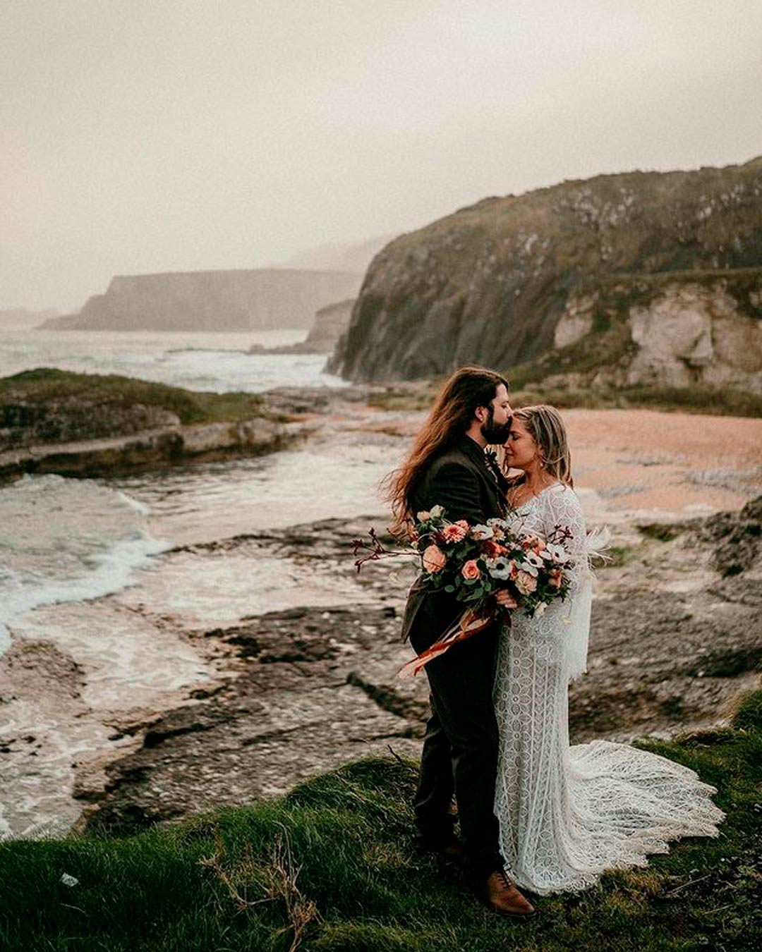 celtic wedding vows bride groom couple kissing