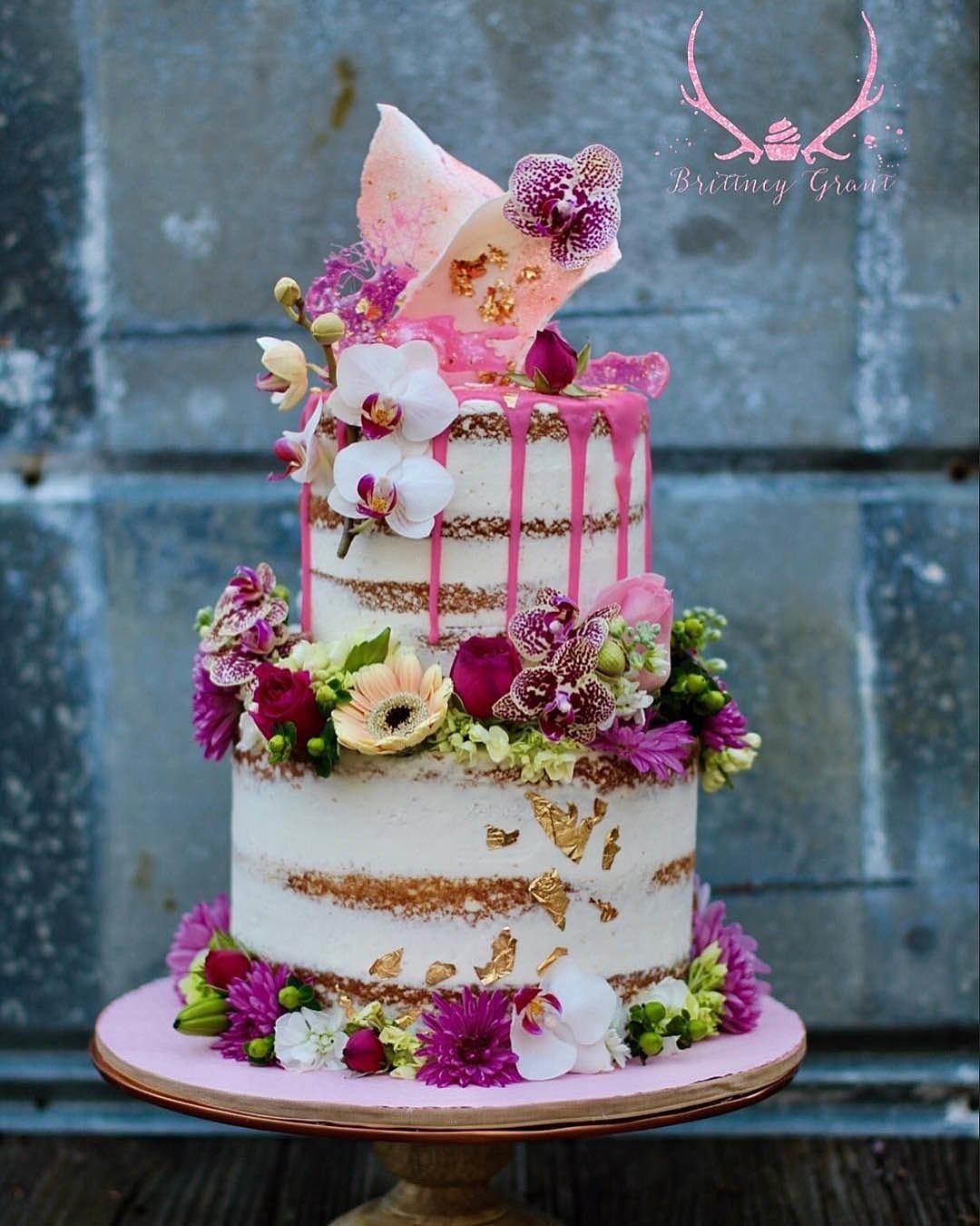 drip wedding cakes floral drip flowers