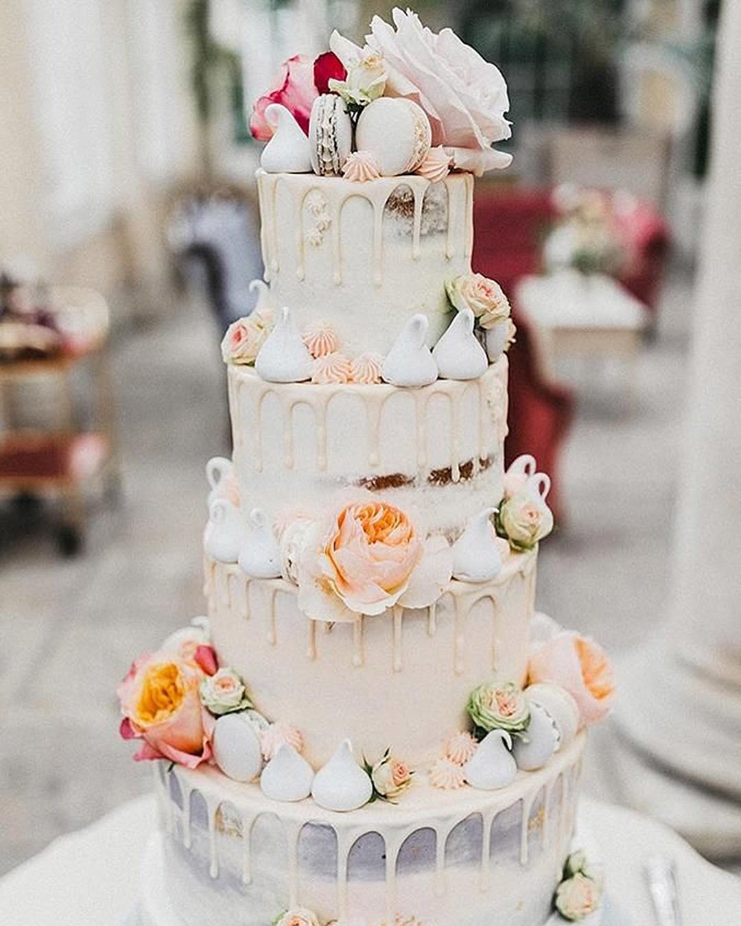 drip wedding cakes tender flowers drip cake