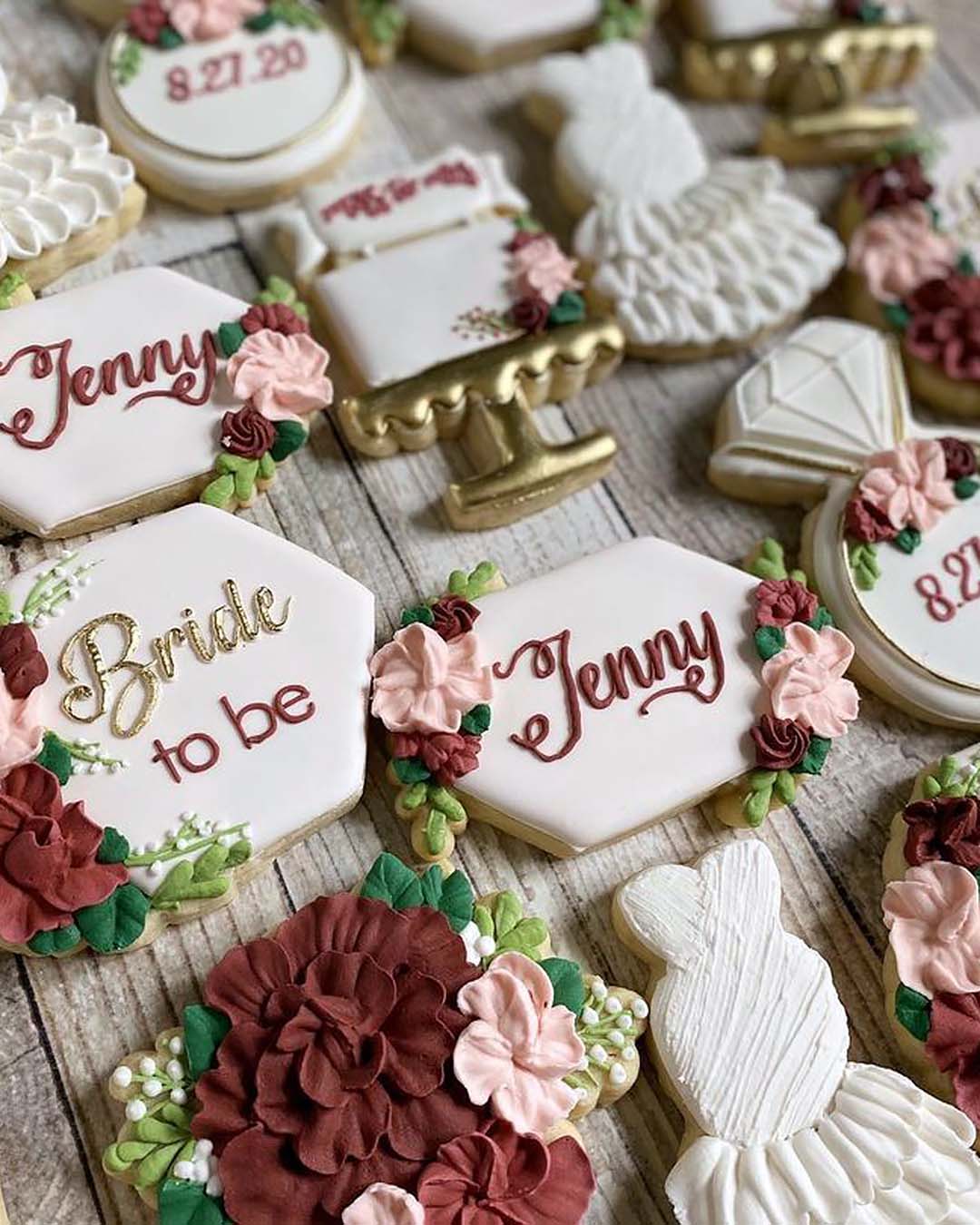engagement party cakes cookies with signs cookieobsessions