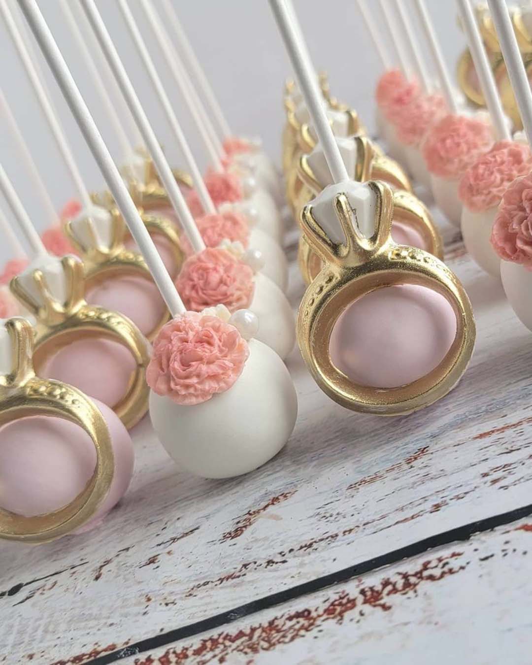 engagement party cakes elegant pink poppers lovelysugar_bykhadija