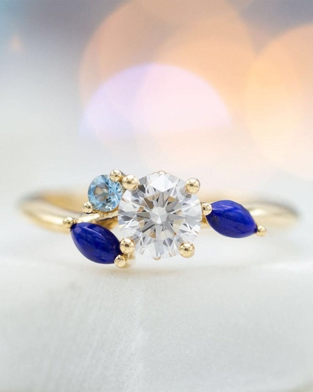 floral engagement rings round cut engagement ring sapphire