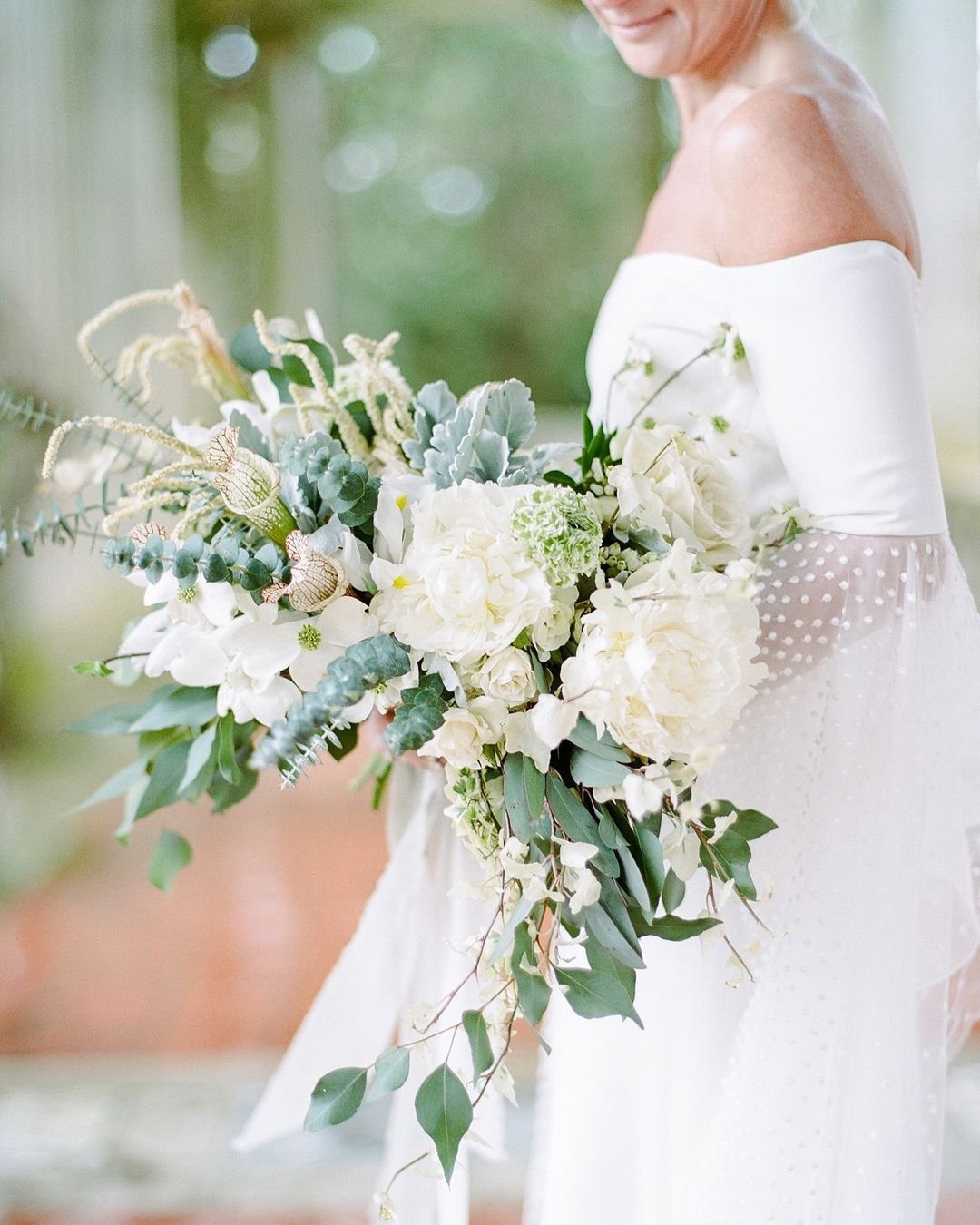 gorgeous summer wedding bouquets white with green Rebecca Yale