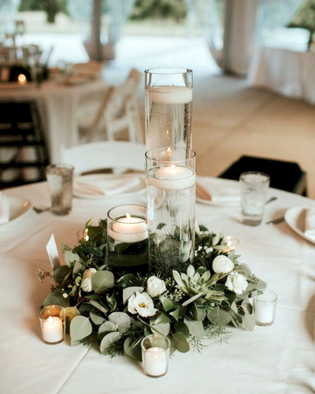 wedding table decorations greenery