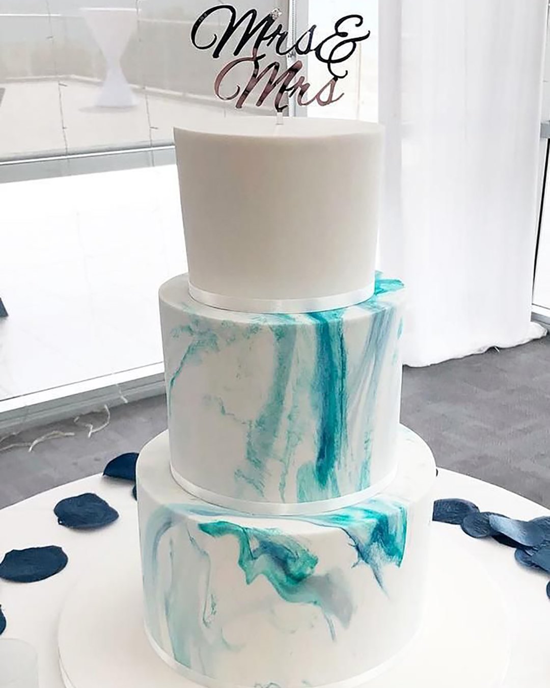 marble wedding cakes white cake blue marble bakeboss jandakot