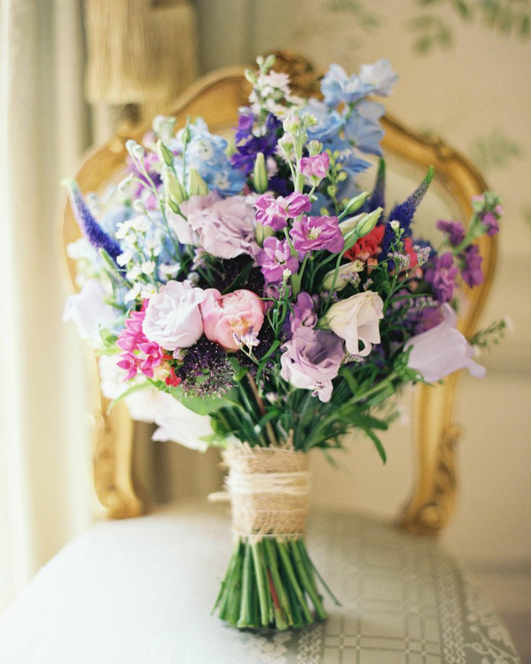 gorgeous summer wedding bouquets french flower style blue