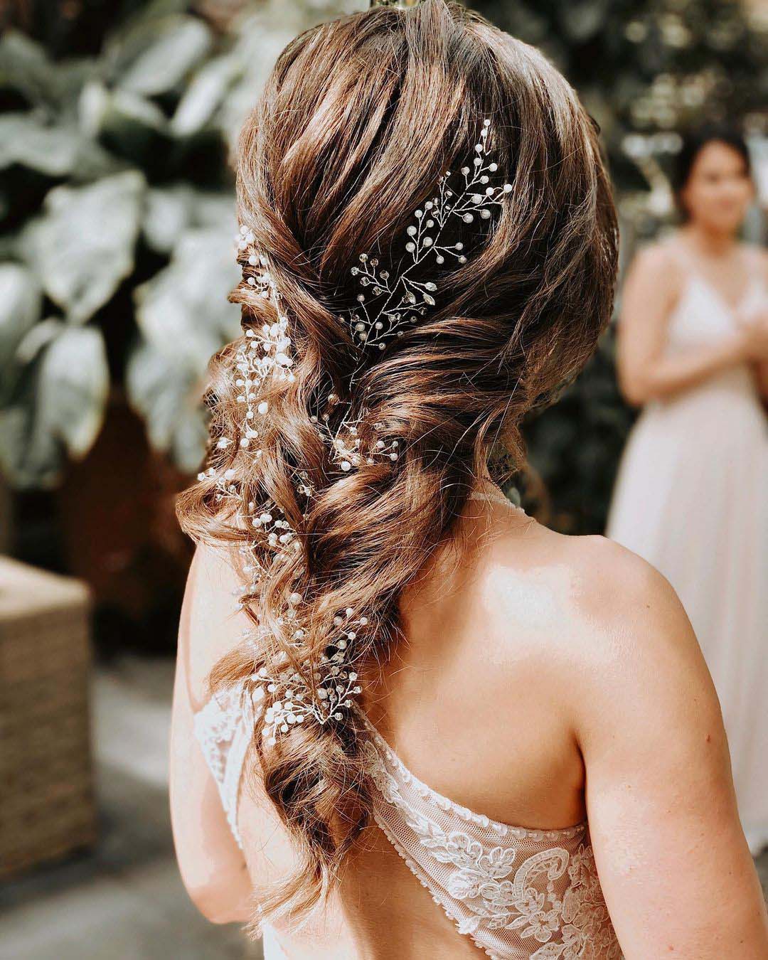 wedding hair pieces hair down