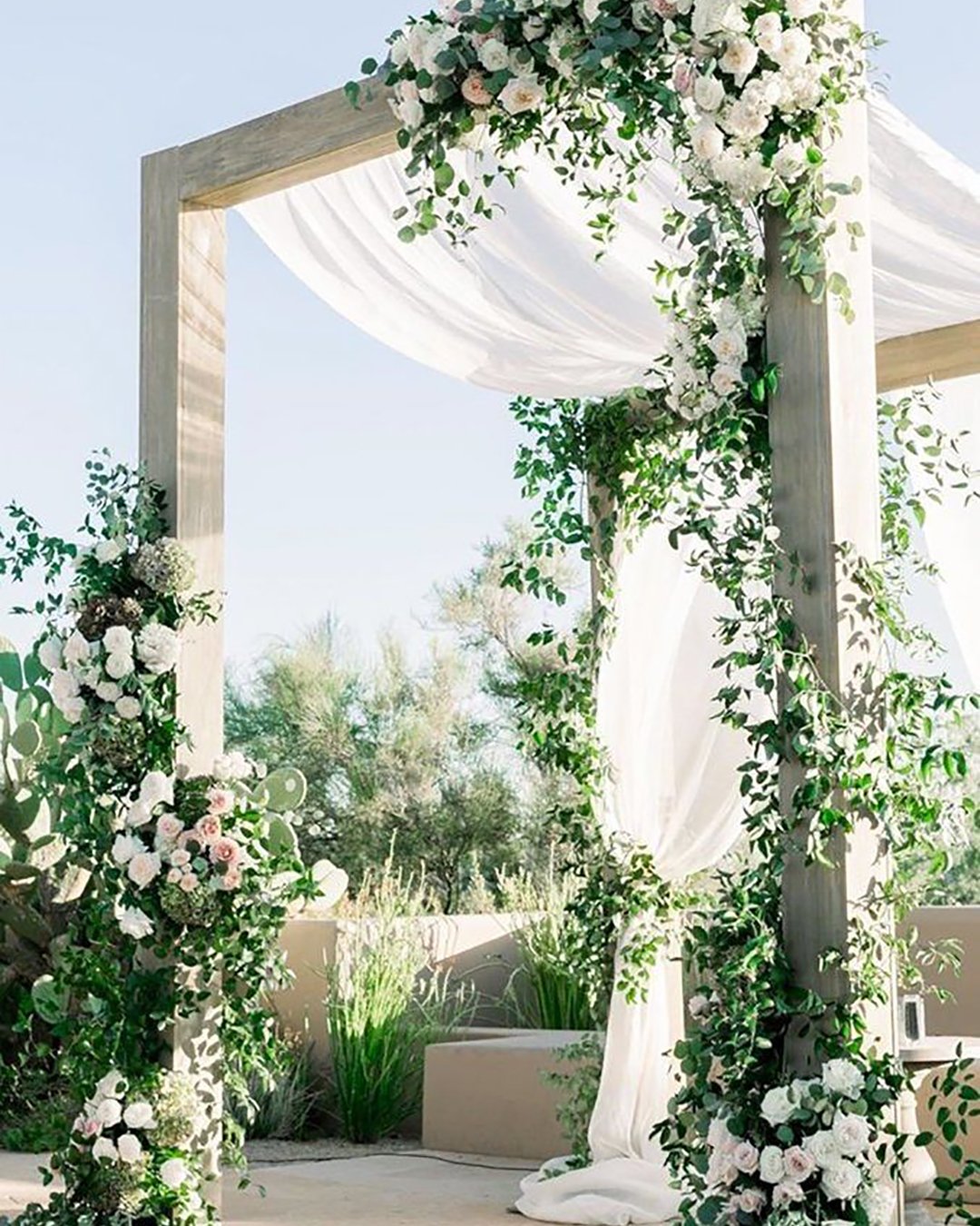 white wedding decoration ideas floral arch karliecolleenphotography