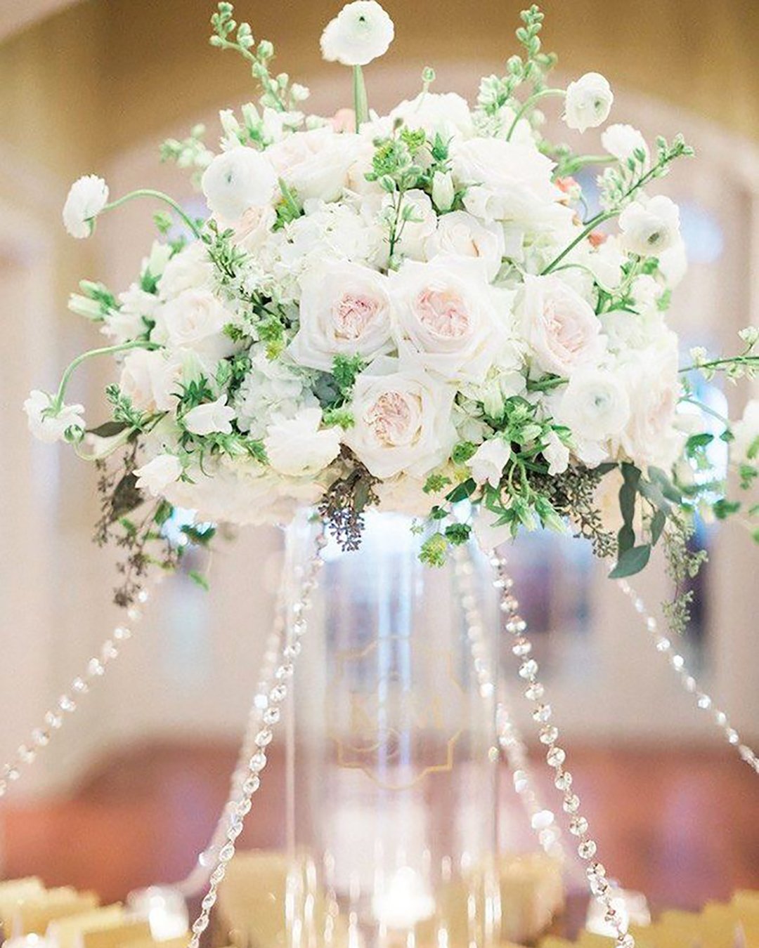 white wedding decoration ideas floral centerpiece Hunter Ryan Photo