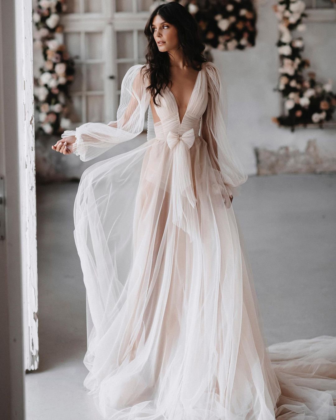 structured a line wedding dress