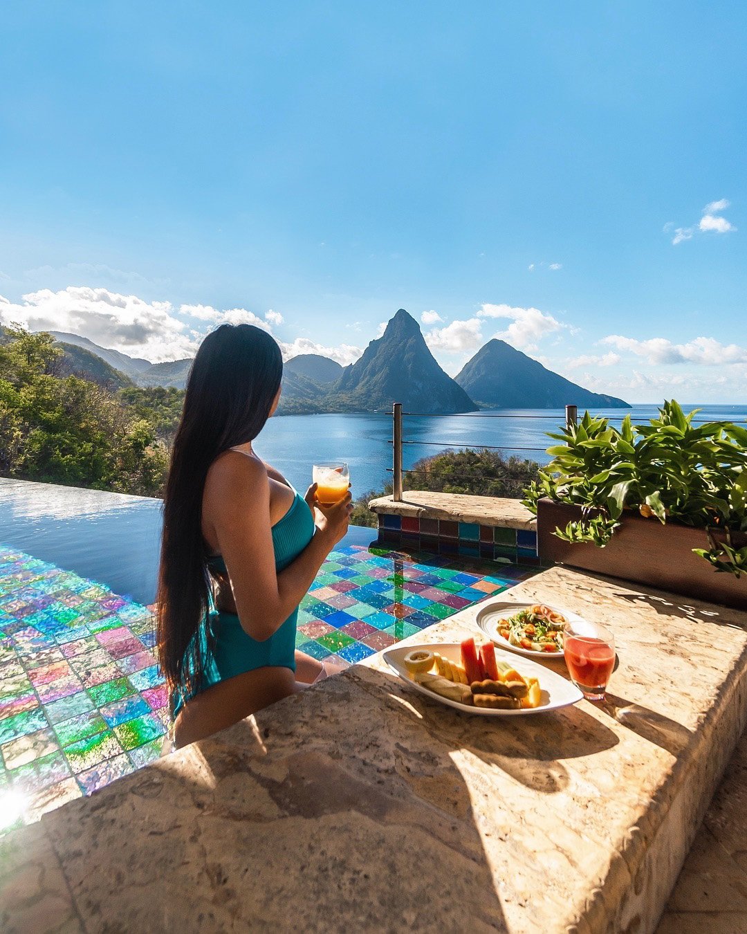 affordable honeymoon packages breakfast in pool st lucia missangievilla