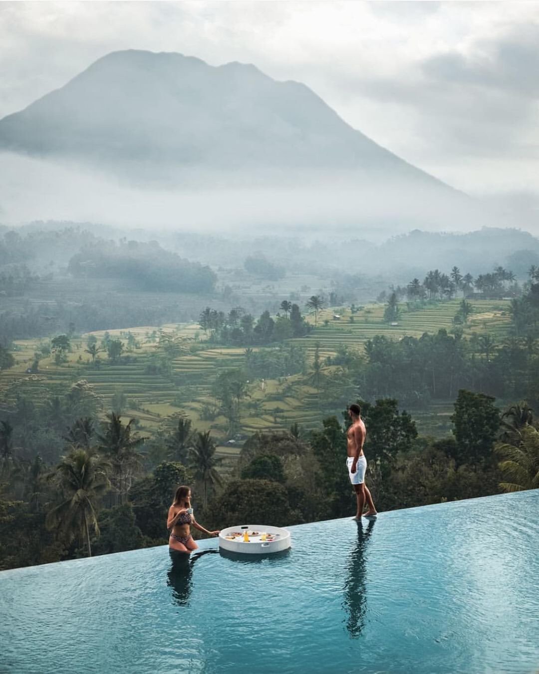 honeymoon beach bali mountains thetravellingnomads