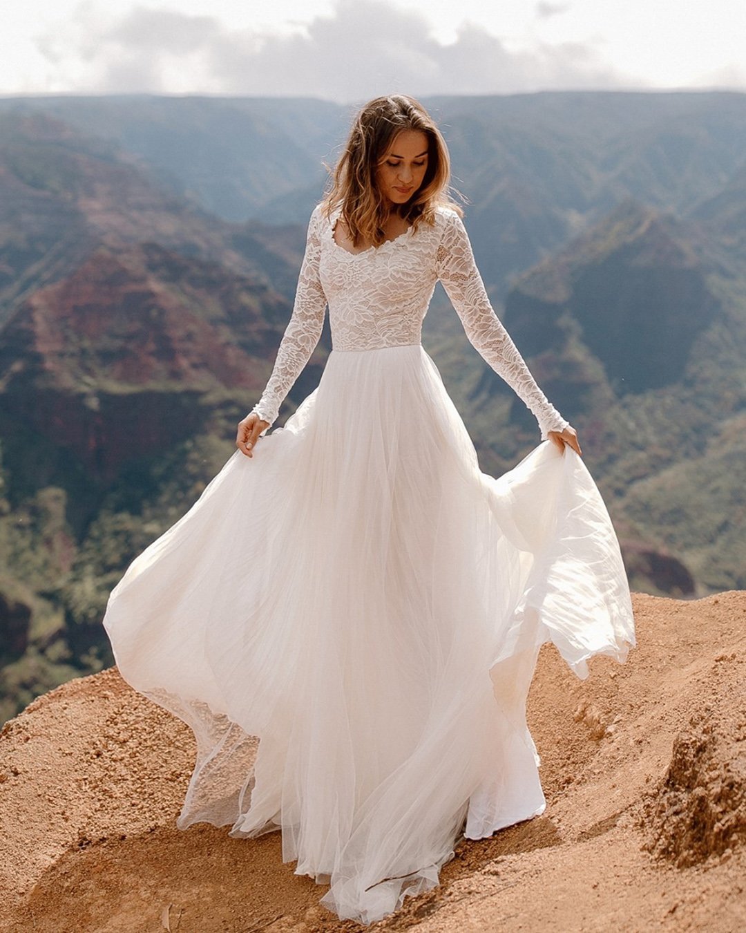 most pinned wedding dresses with long sleeves lace boho wearyourlovexo