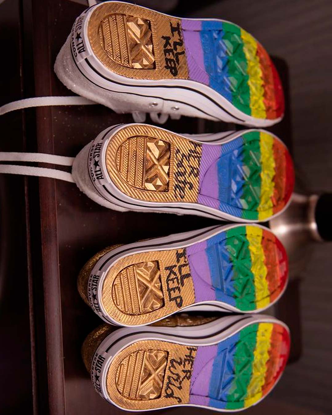 same sex wedding ideas pride shoes