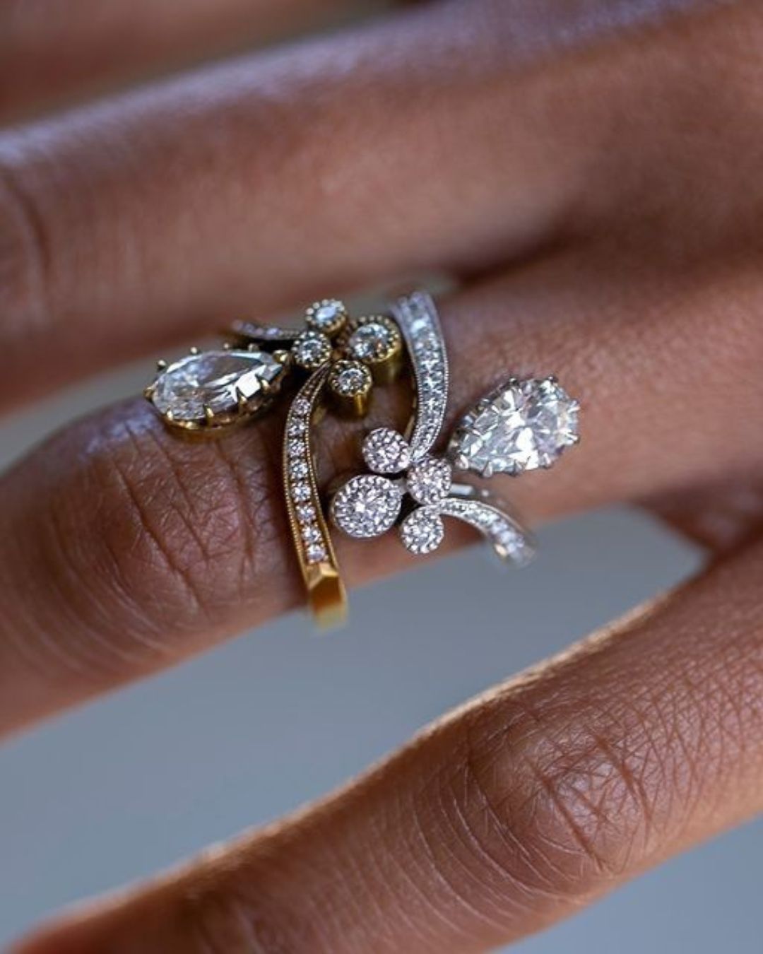 vintage engagement rings vintage pear shaped rings