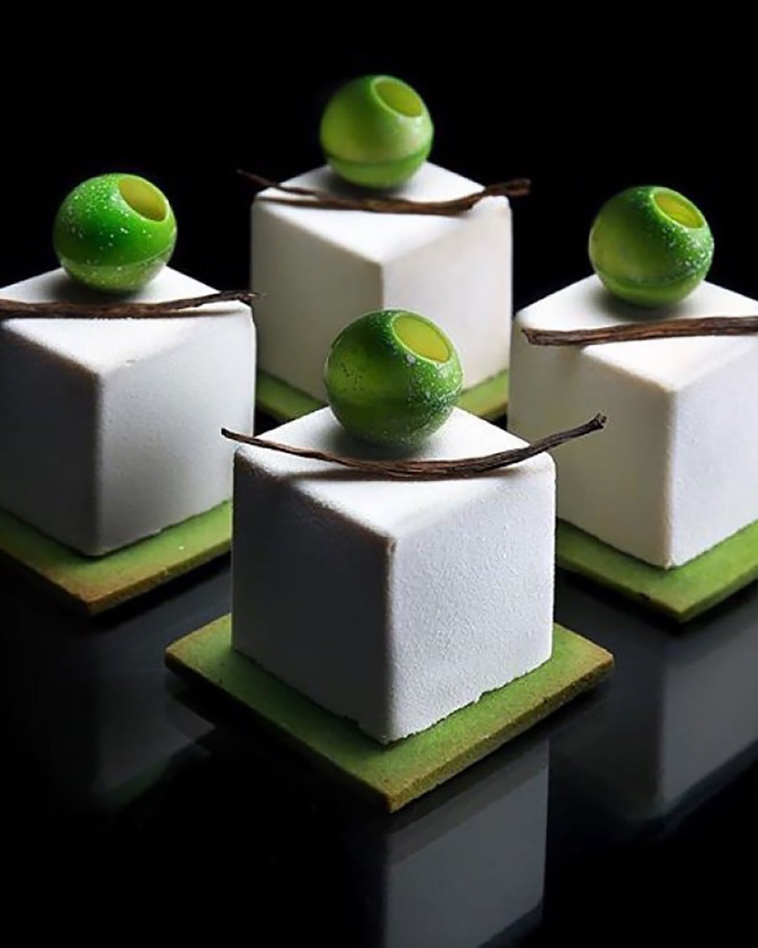 wedding cake alternatives white cake in the form of a cube dinarakasko via instagram