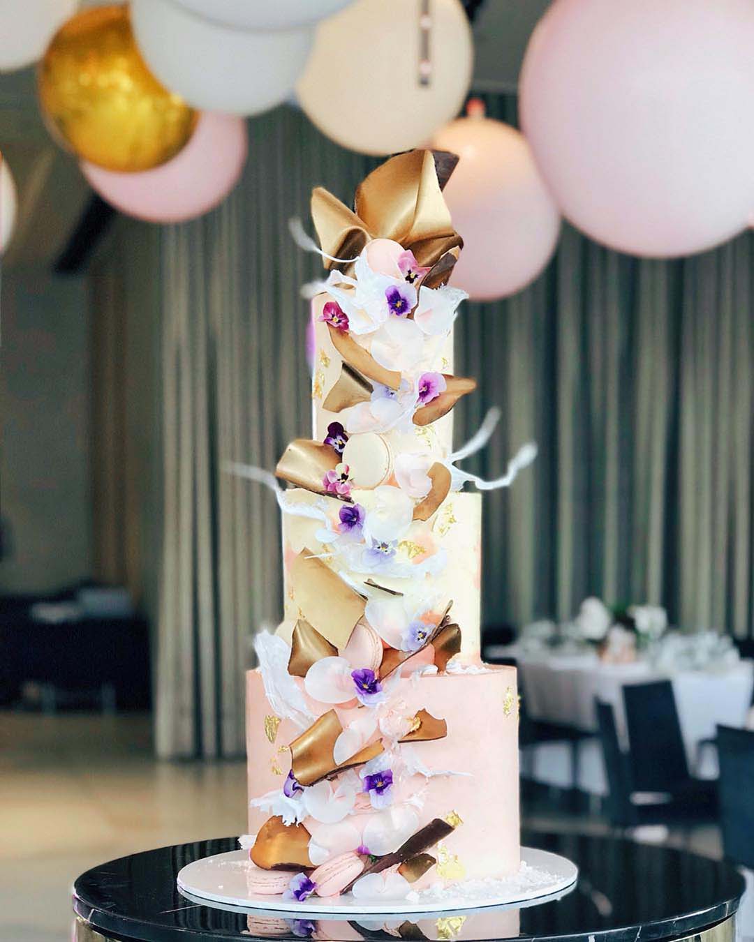 wedding cake designers tall with flowers rymondtn