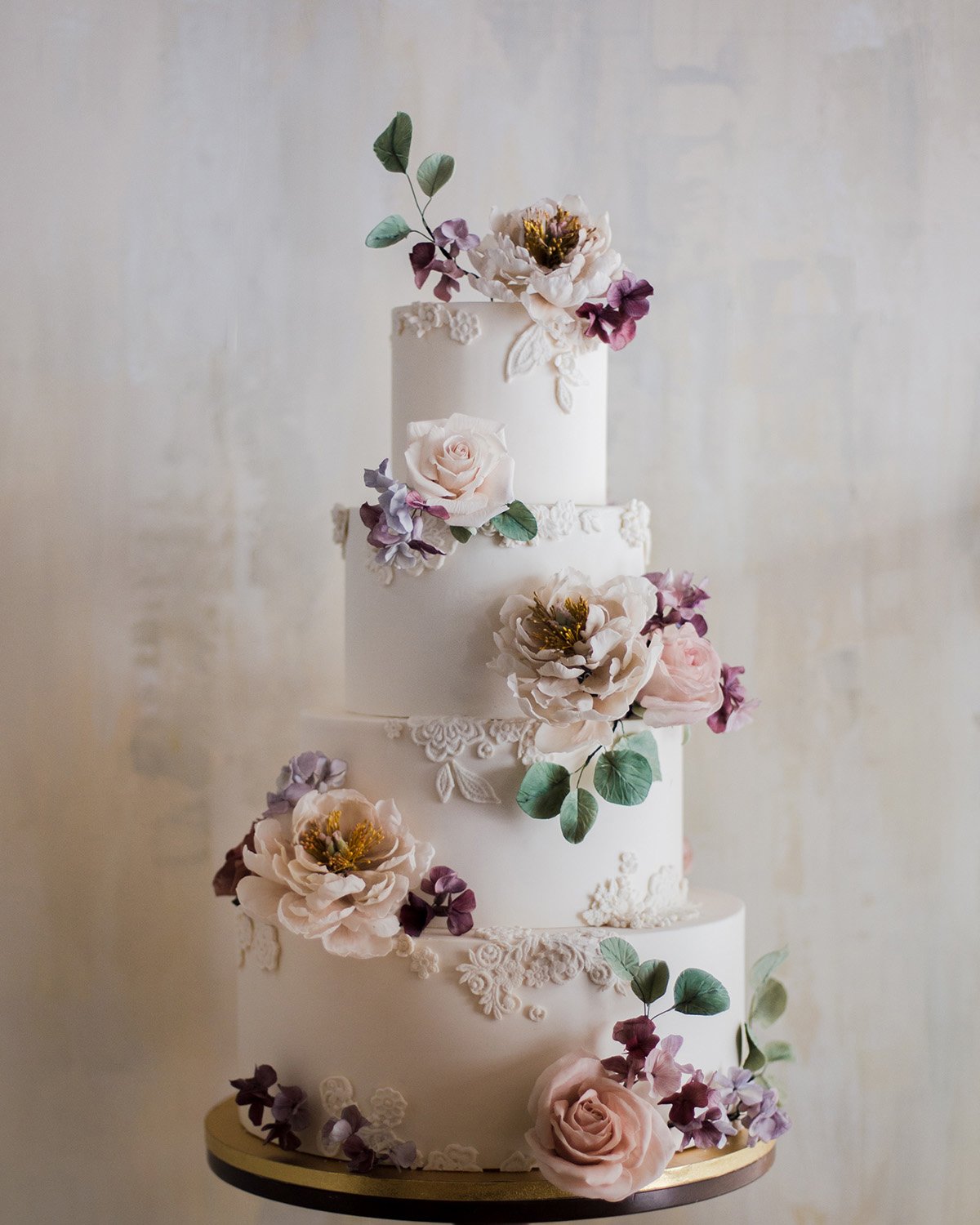 wedding cake designers white lilac with roses winifredkristecake