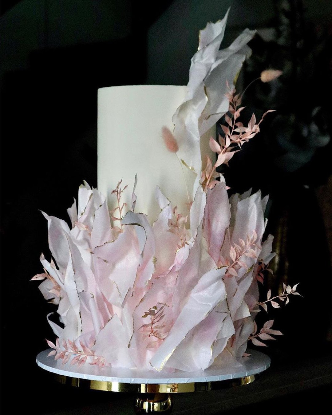 wedding cake designers white with pink ruffles cakes2cupcakes