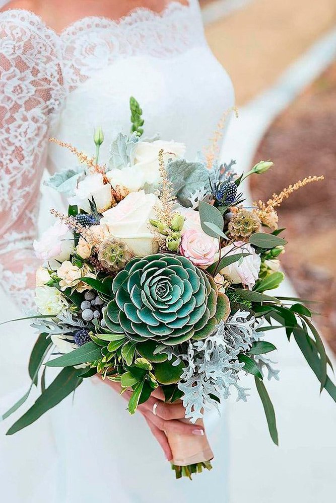 wedding floral greenery bouquet suculent