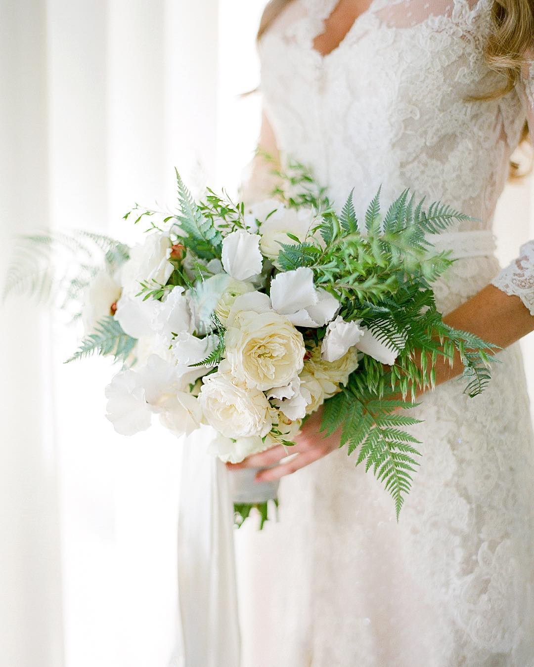 All White Wedding Bouquets Inspiration Wedding Forward
