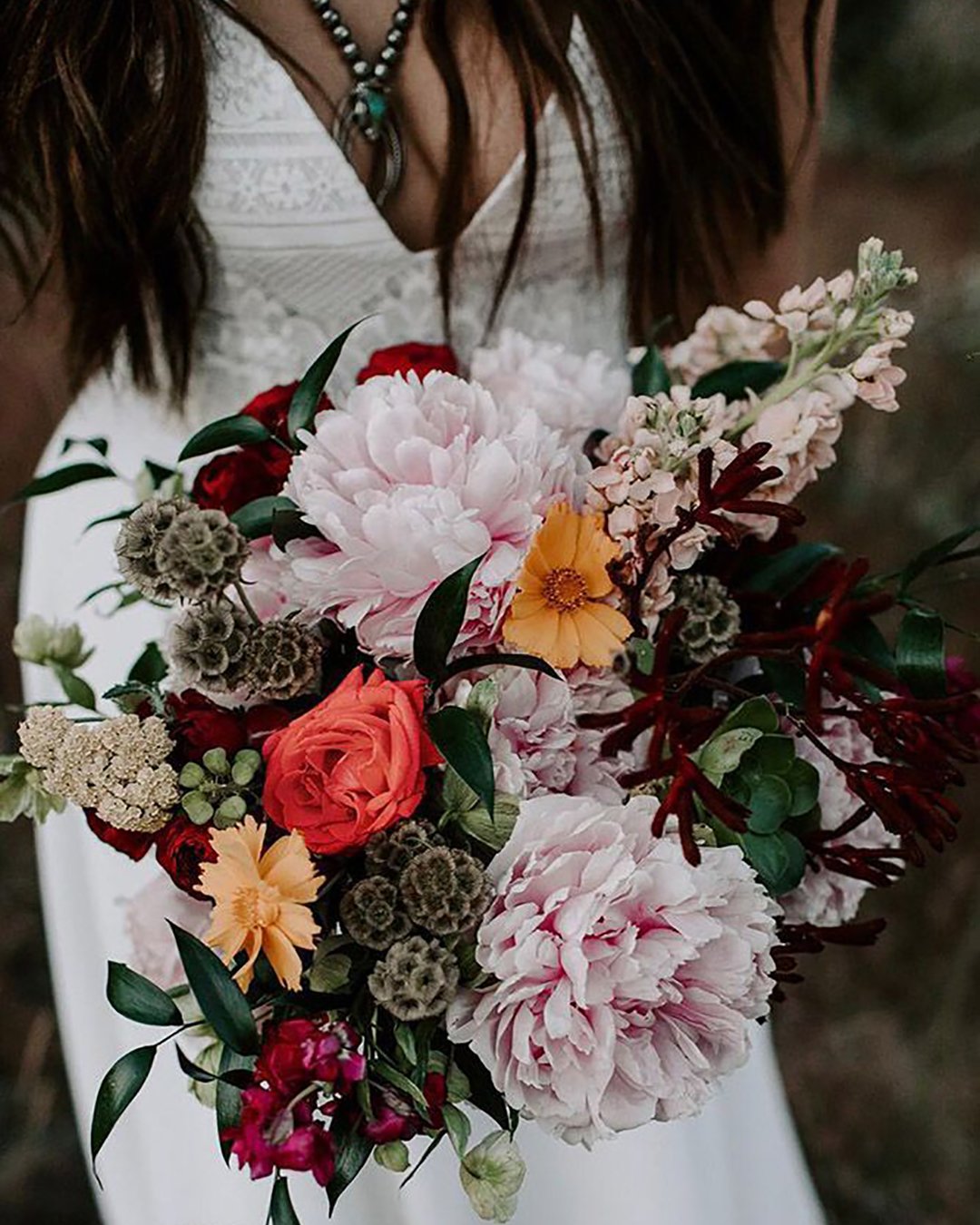 wildflower wedding bouquets blush peonies with greenery kaykroshus