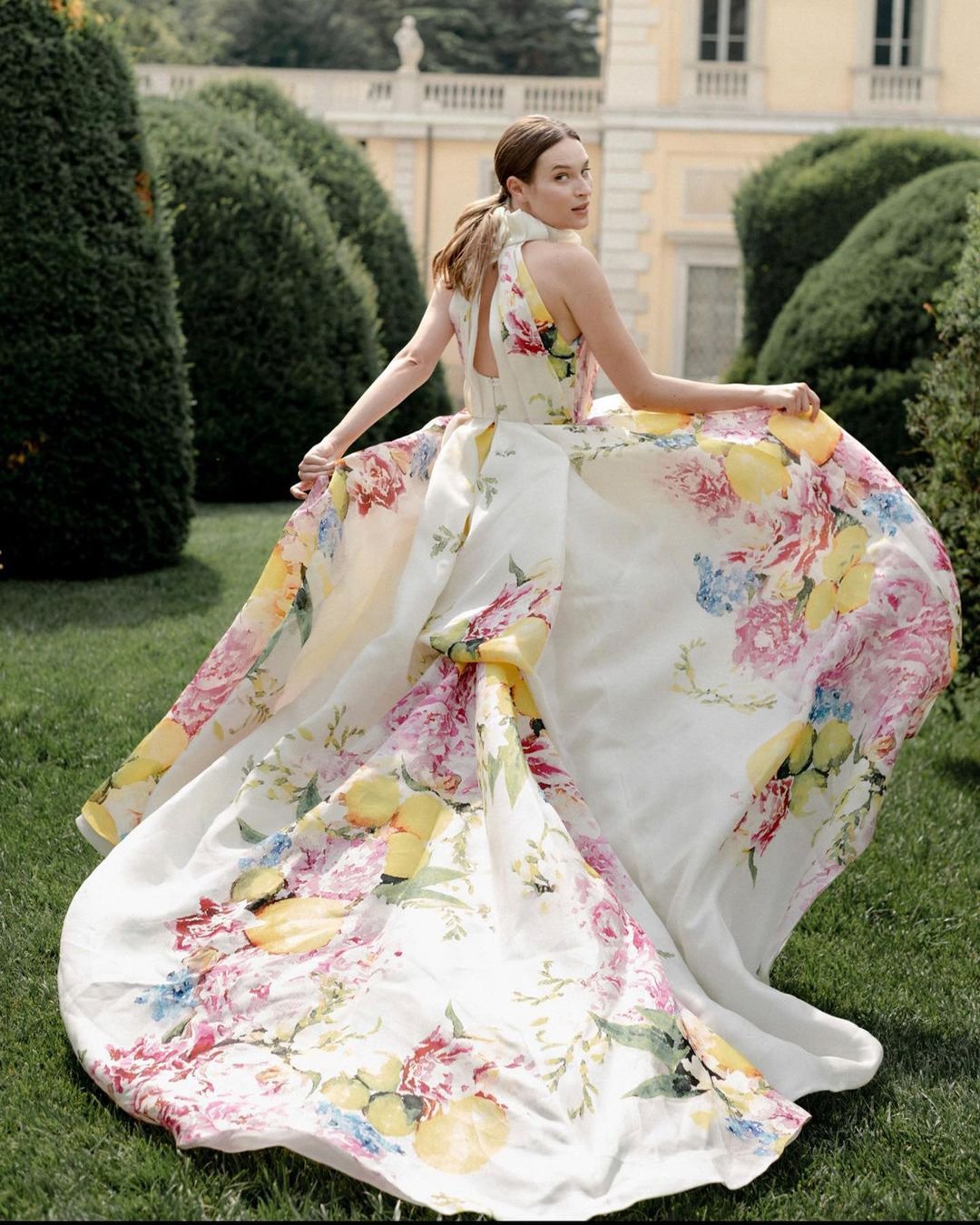 floral wedding dresses a line texture color country moniquelhuillier