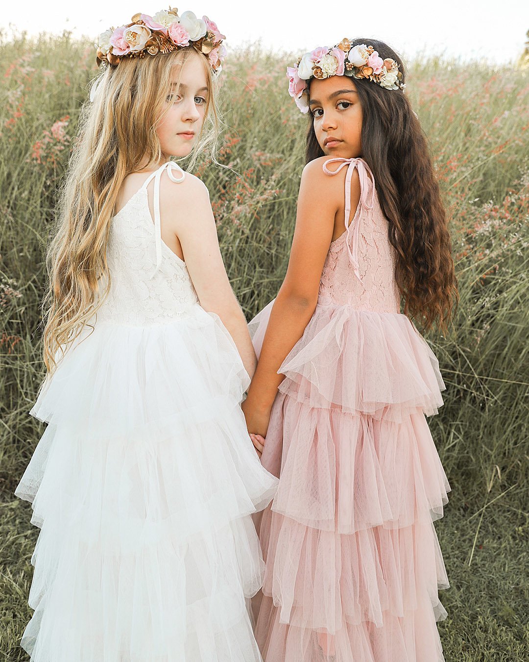 flower girl tulle lace bodice