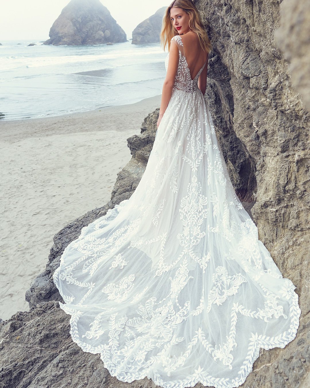 lace wedding dresses a line v back beach maggiesottero