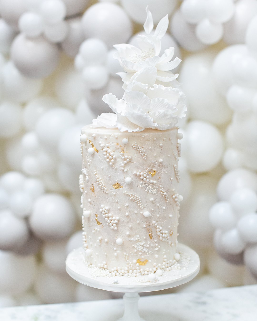 luxury wedding cakes small pearl wedding cake Elizabeth's Cake Emporium