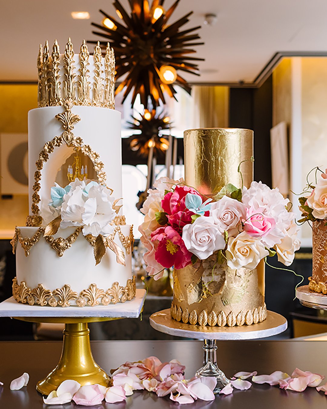 luxury wedding cakes wedding cakes with gold details Elizabeth's Cake Emporium