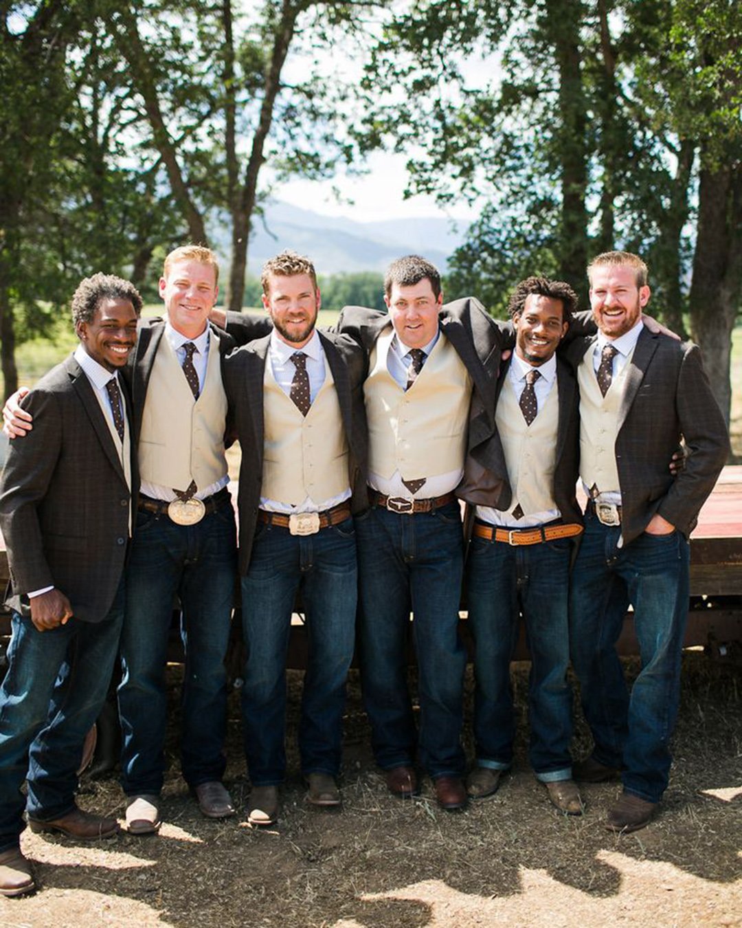 mens wedding attire cowboy rustic jeans kelly boitano