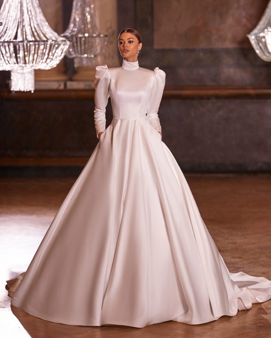 modest wedding dresses ball gown with sleeves simple milla nova