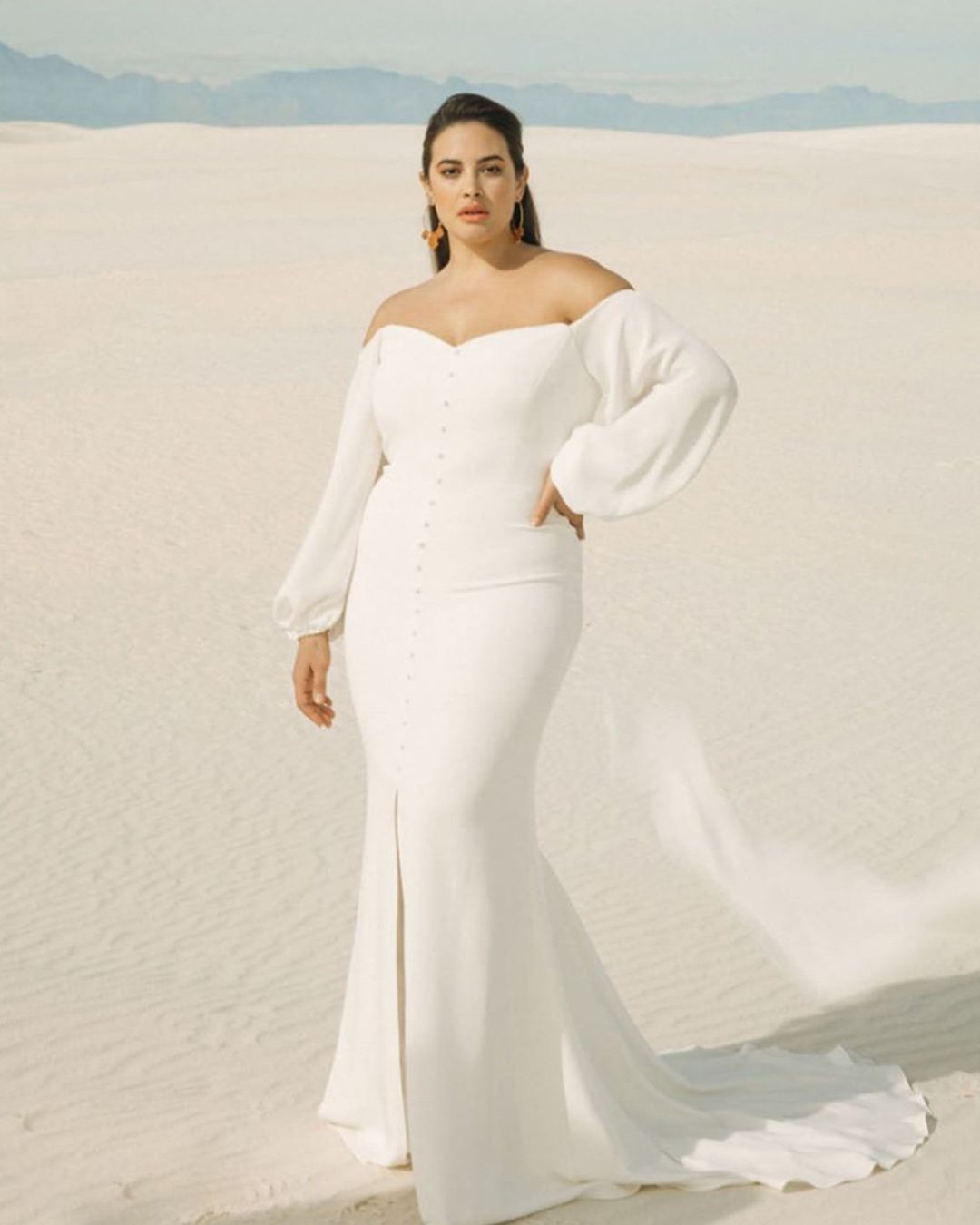 plus size wedding dresses with sleeves simple off the shoulder alexandragrecco