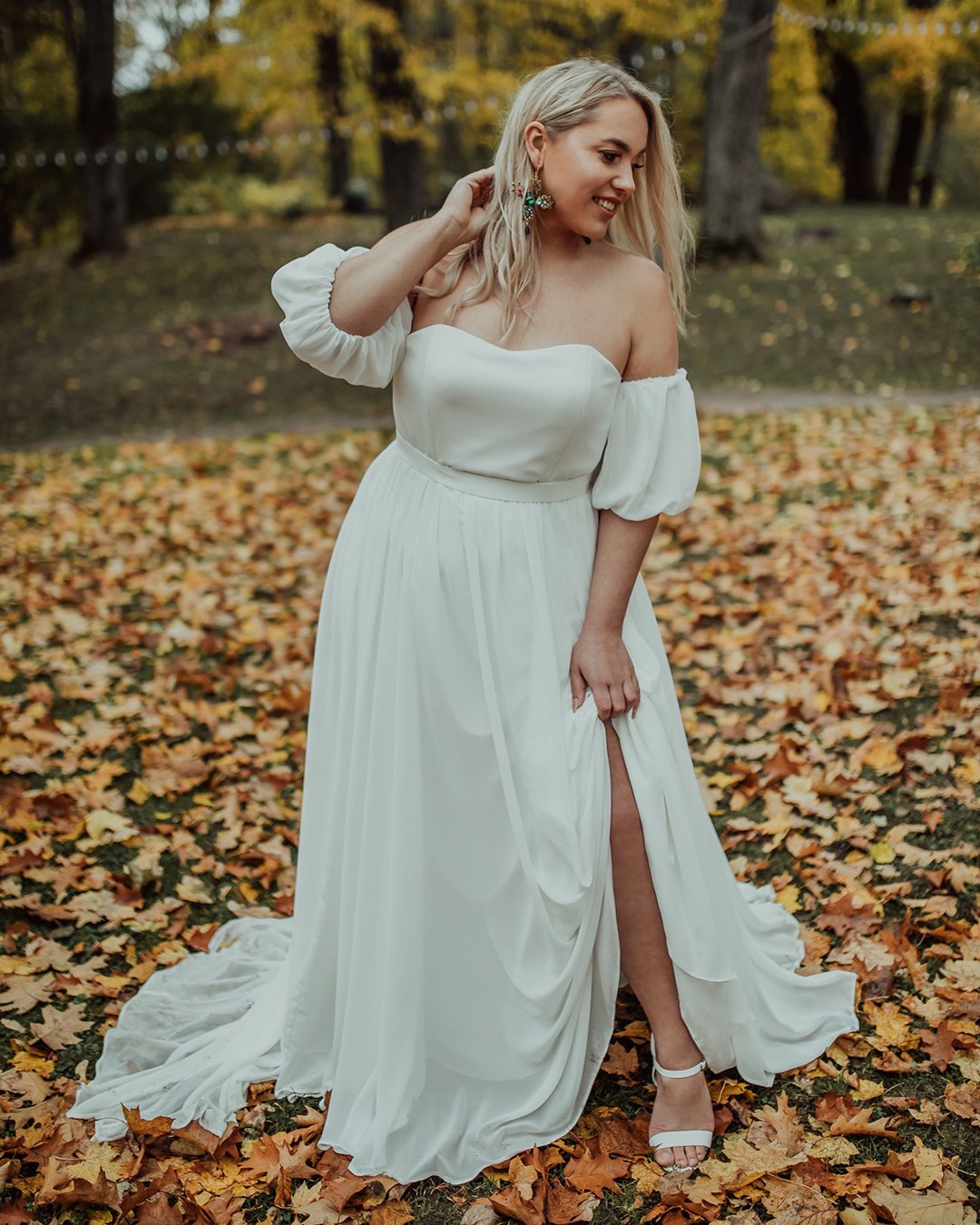 plus size wedding dresses with sleeves simple off the shoulder amelii