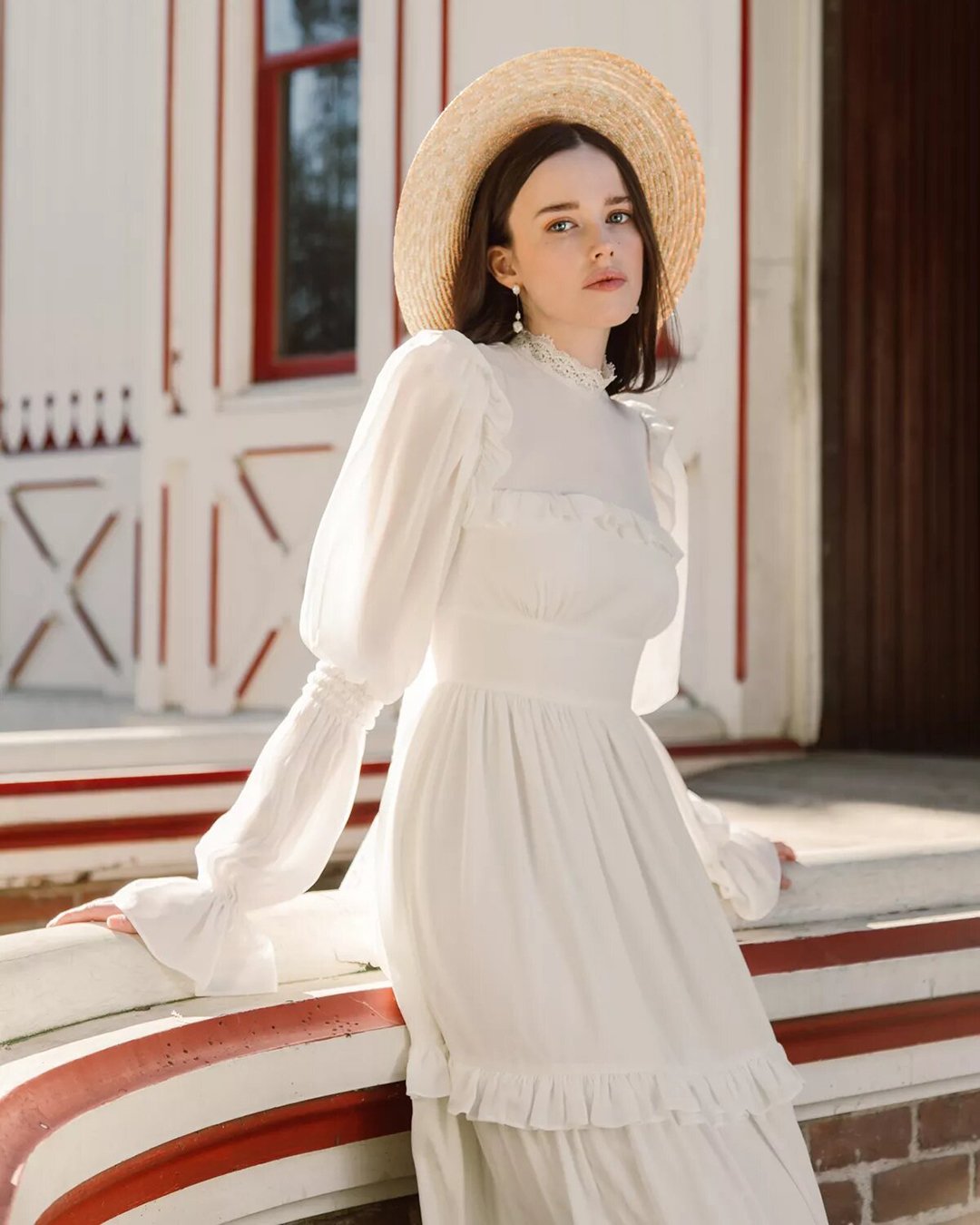 white victorian dress