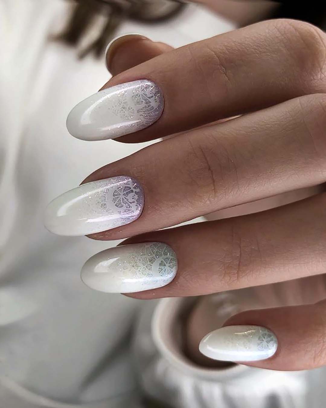 white nail designs ombre with pattern 1masternails